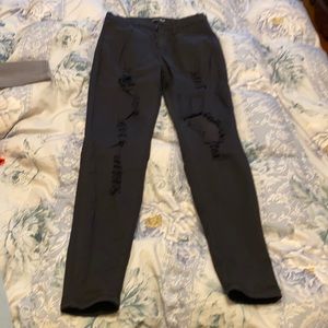 Black distress skinny jeans
